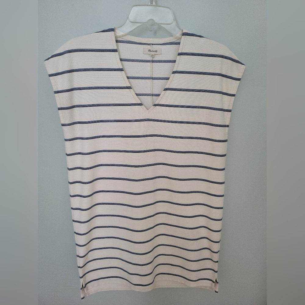 Madewell Women XS Vanaces Striped Leta Pockets Shift‎ Knit Mini Summer Dress